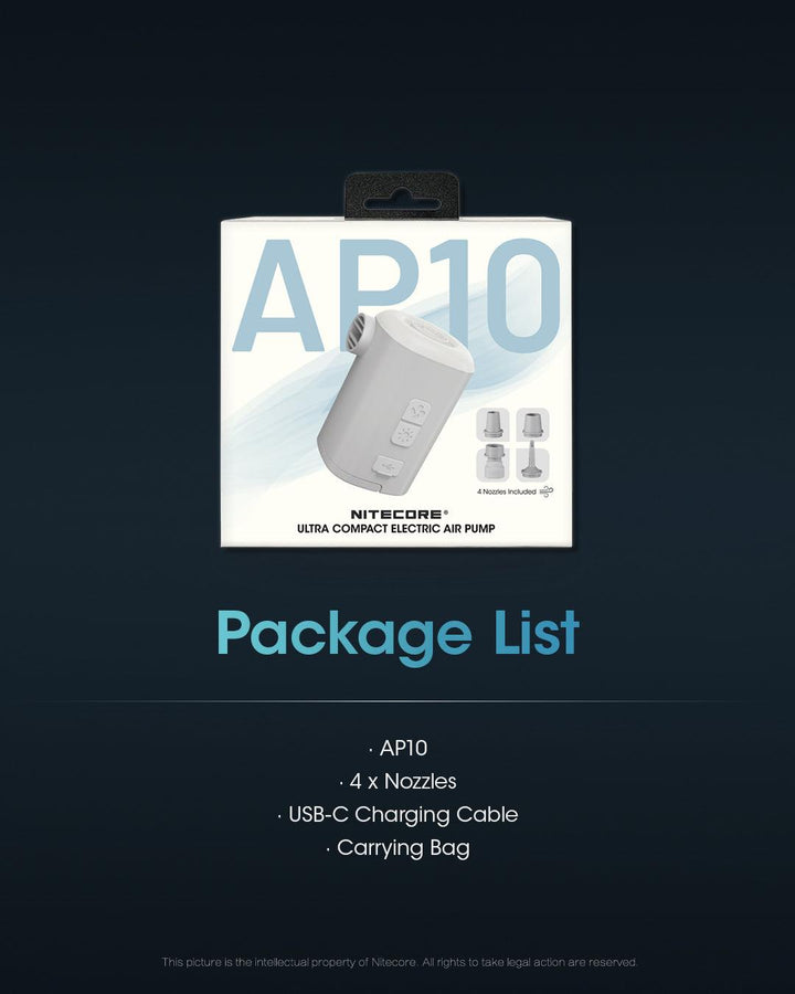 AP10 - Electric Air Pump - Nitecore Singapore