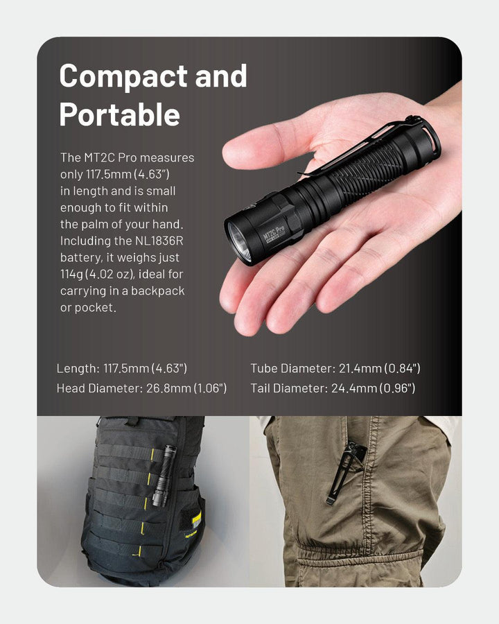MT2C PRO - 1800 lumens - Nitecore Singapore