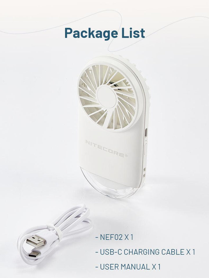 NEF02 - Personal LED Fan (1,200mAh) - Nitecore Singapore