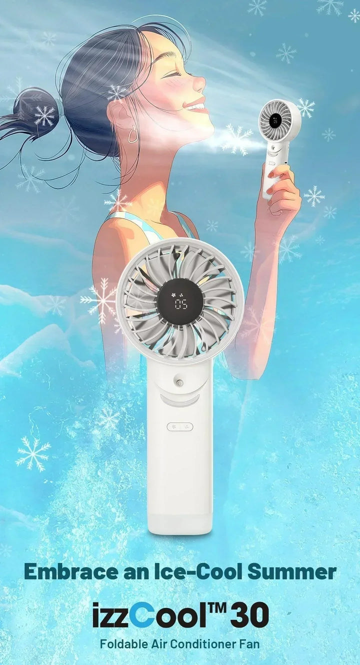 izzCool 30 (White) - Foldable Air Conditioner Fan (3,500mAh)