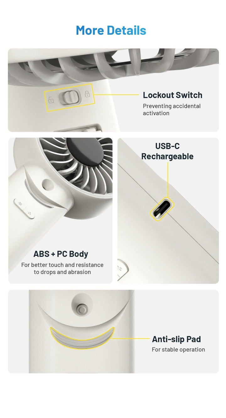 izzCool 30 (White) - Foldable Air Conditioner Fan (3,500mAh)
