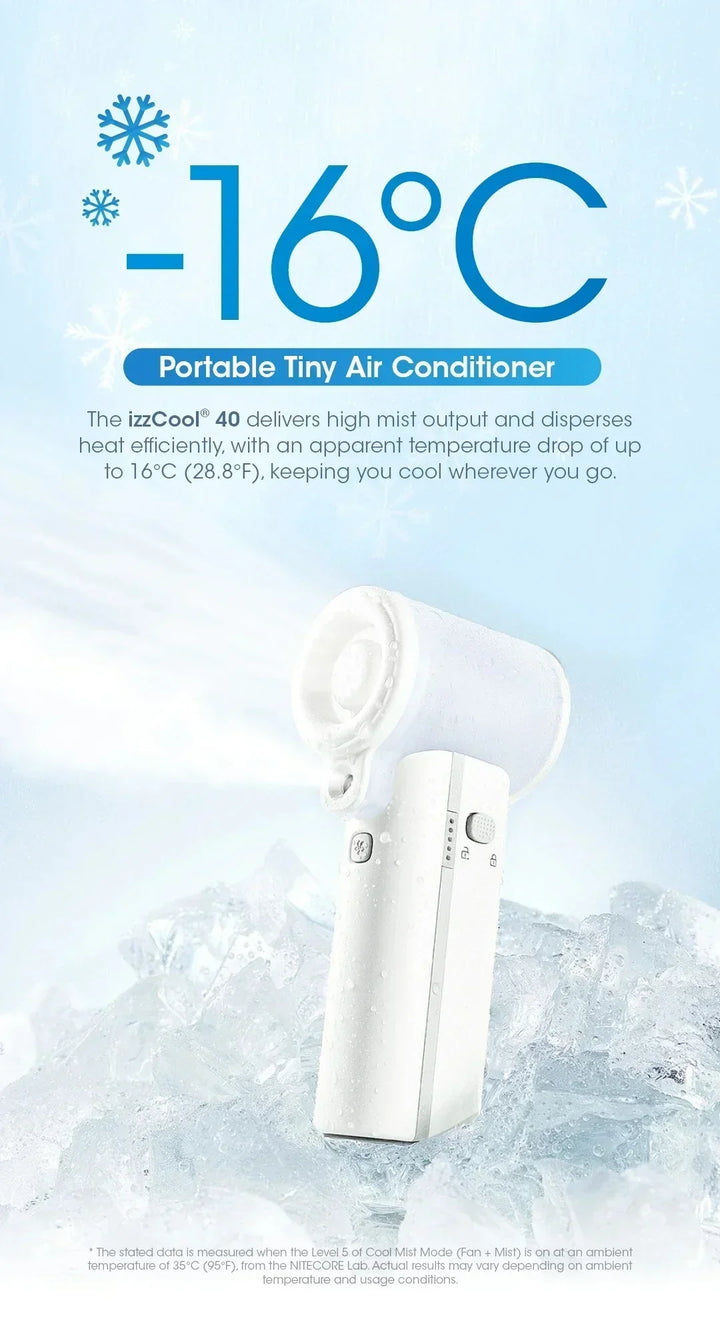 izzCool 40 - High Speed Handheld Air Conditioner Fan (5,200mAh)