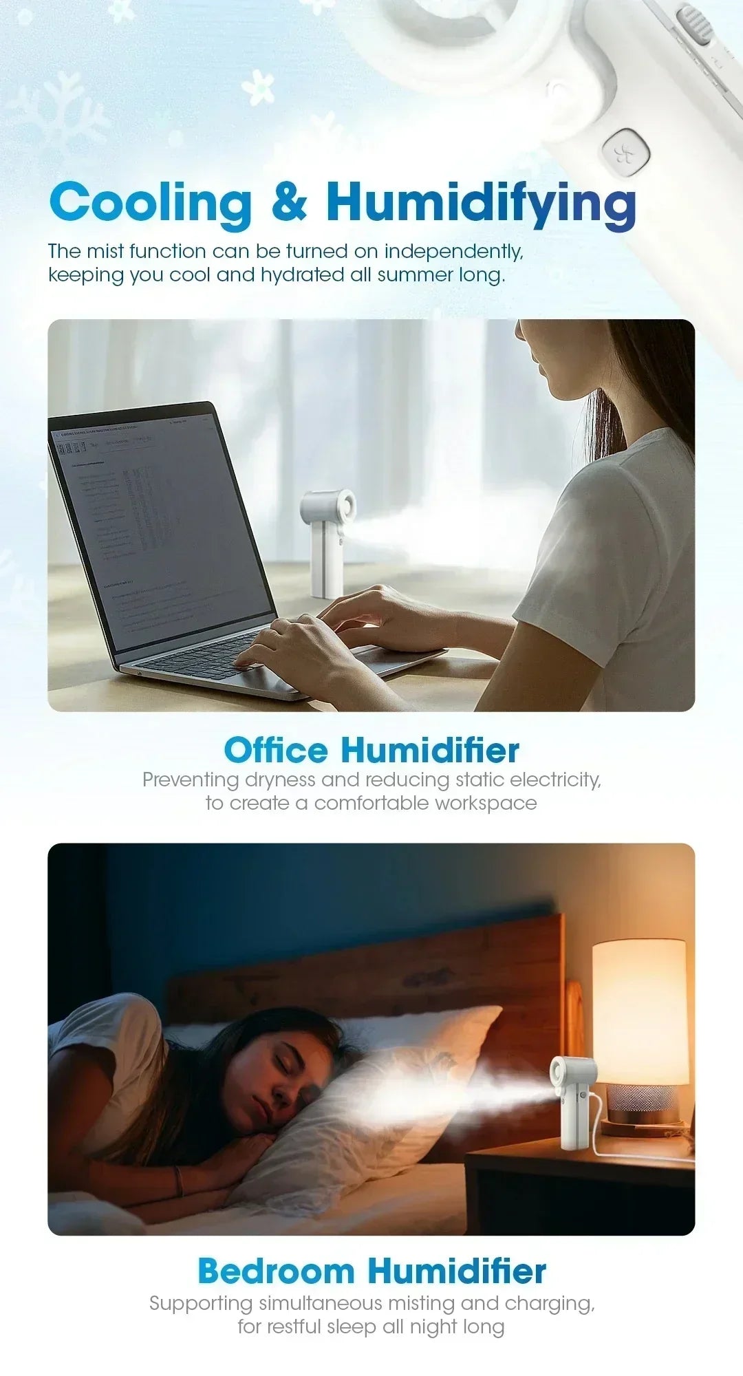 izzCool 40 - High Speed Handheld Air Conditioner Fan (5,200mAh)