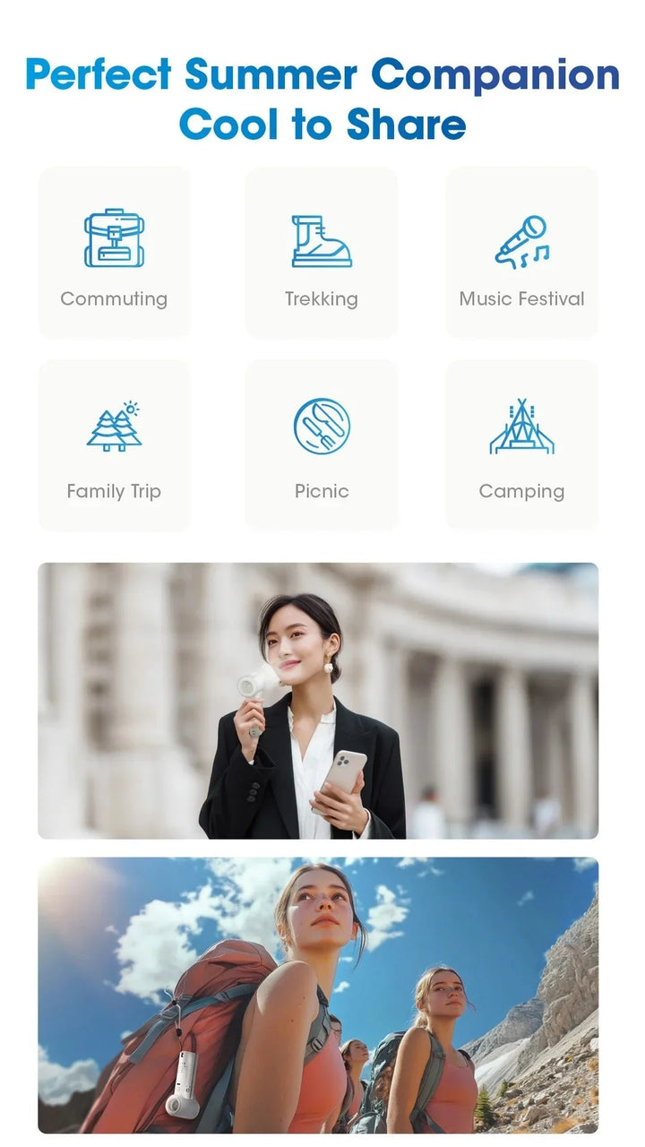 izzCool 40 - High Speed Handheld Air Conditioner Fan (5,200mAh)