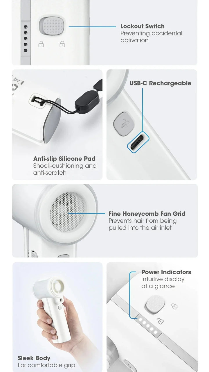 izzCool 40 - High Speed Handheld Air Conditioner Fan (5,200mAh)
