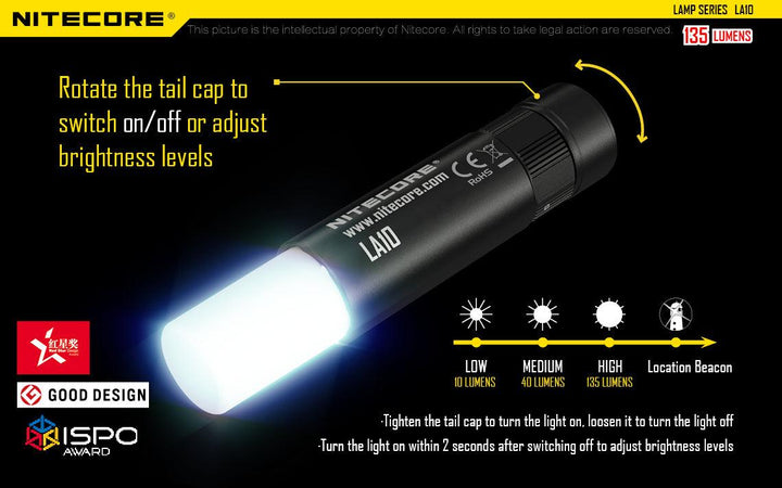 LA10 - 135 lumens - Nitecore Singapore