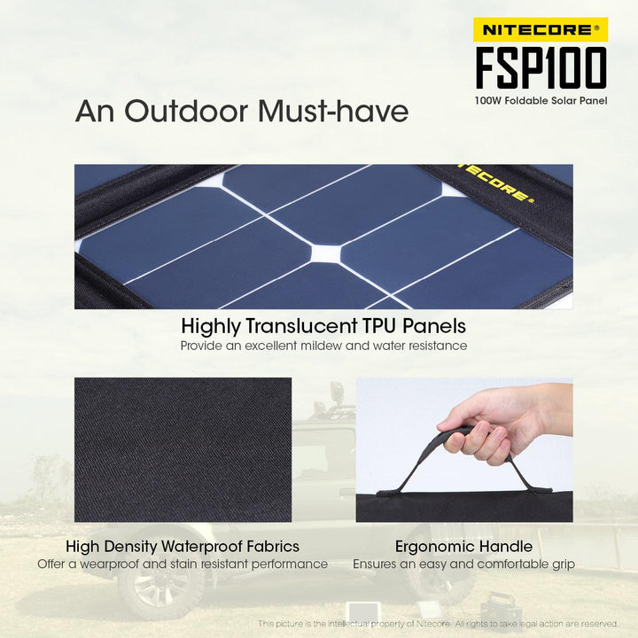 100W Foldable Solar Panel (FSP100) - Nitecore Singapore