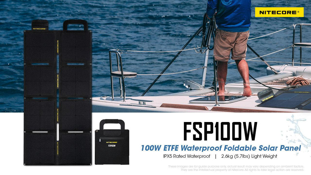 100W Waterproof Foldable Solar Panel (FSP100W) - Nitecore Singapore