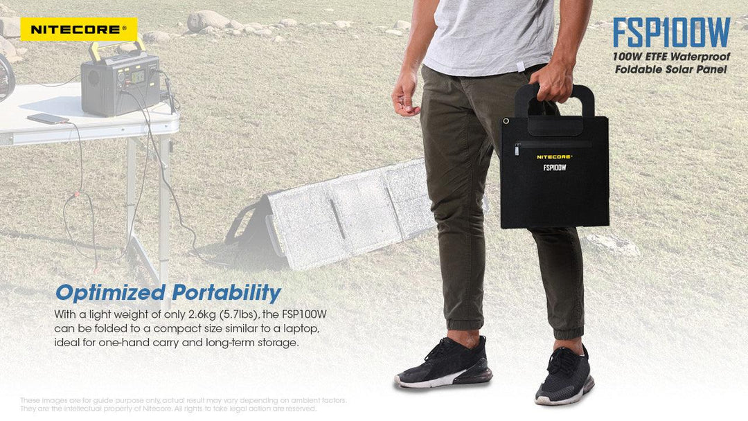 100W Waterproof Foldable Solar Panel (FSP100W) - Nitecore Singapore