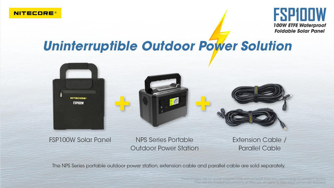 100W Waterproof Foldable Solar Panel (FSP100W) - Nitecore Singapore