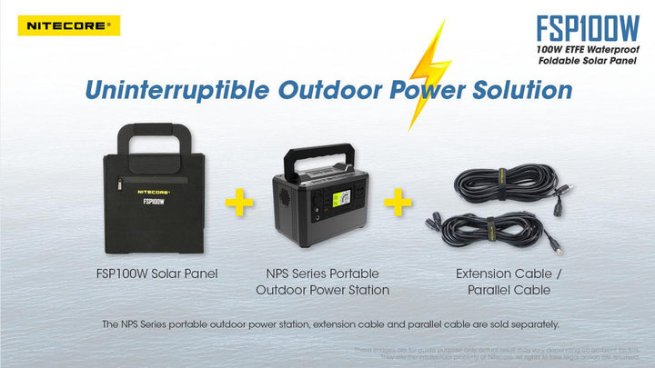 100W Waterproof Foldable Solar Panel (FSP100W) - Nitecore Singapore