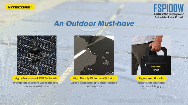 100W Waterproof Foldable Solar Panel (FSP100W) - Nitecore Singapore