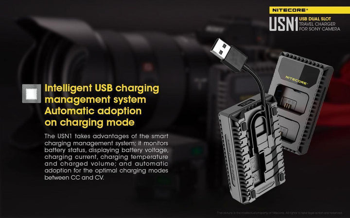 USN1 (Sony NP-FW50) Dual-Slot Battery Charger - Nitecore Singapore