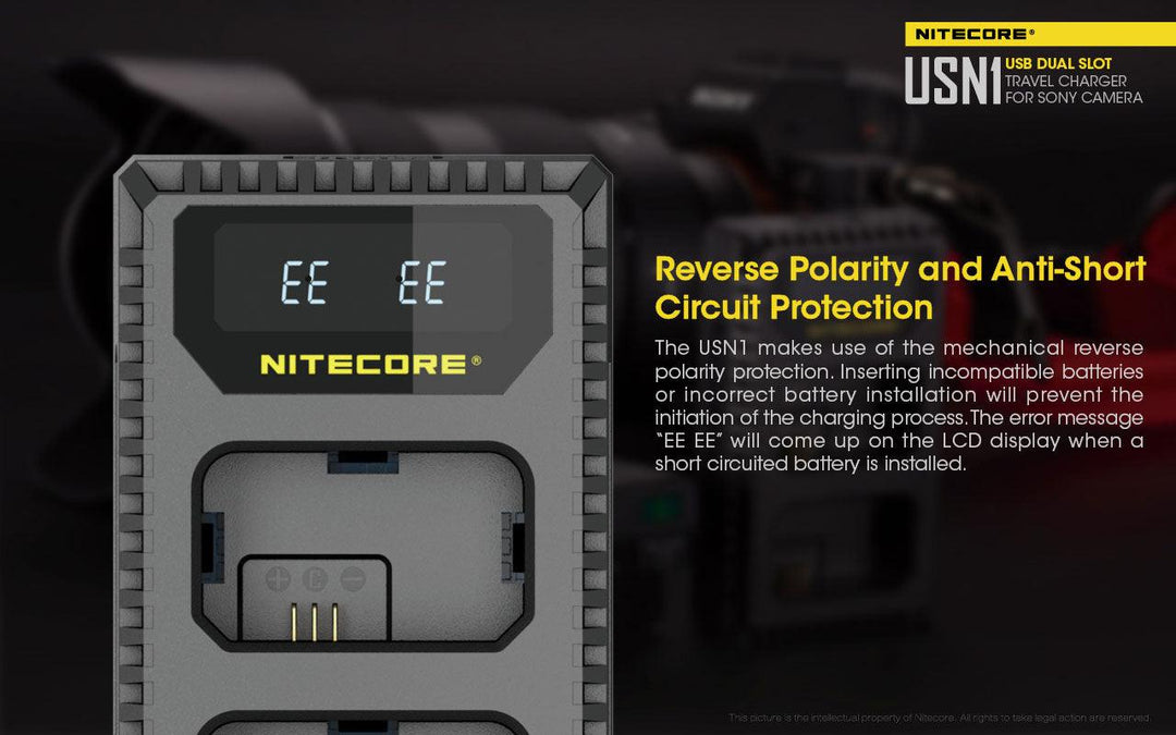 USN1 (Sony NP-FW50) Dual-Slot Battery Charger - Nitecore Singapore