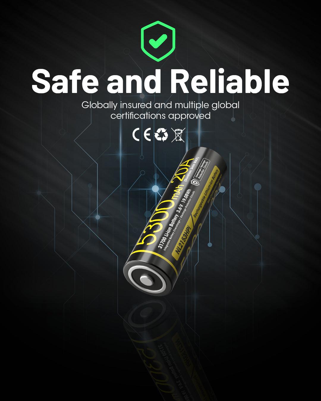 NL2153HPi (21700 - 5300mAh - 20A) - Nitecore Singapore