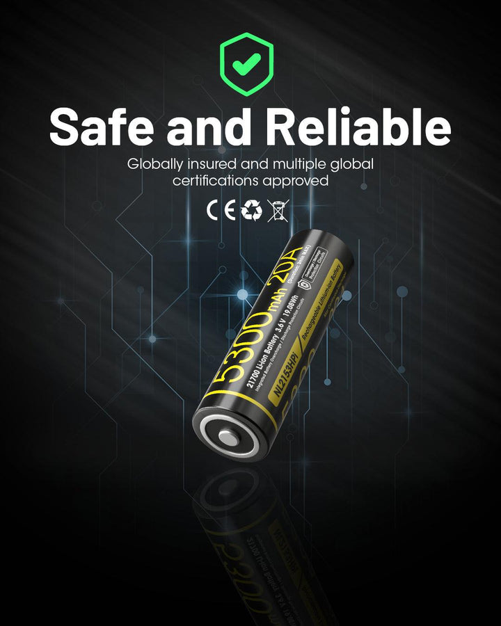 NL2153HPi (21700 - 5300mAh - 20A) - Nitecore Singapore