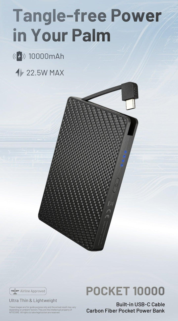 Pocket 1000 (10,000mAh 3A 22.5W) - Nitecore Singapore