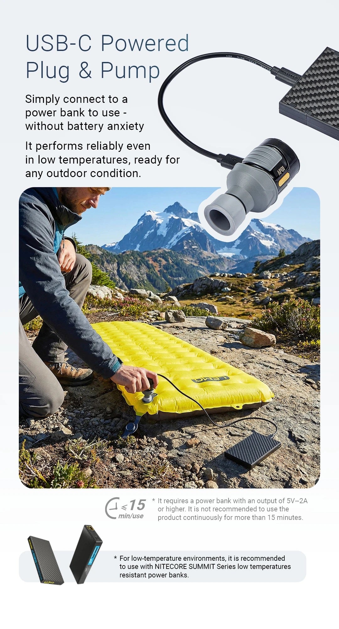 AP01 - Ultralight Electric Air Pump (2.8 kPa)