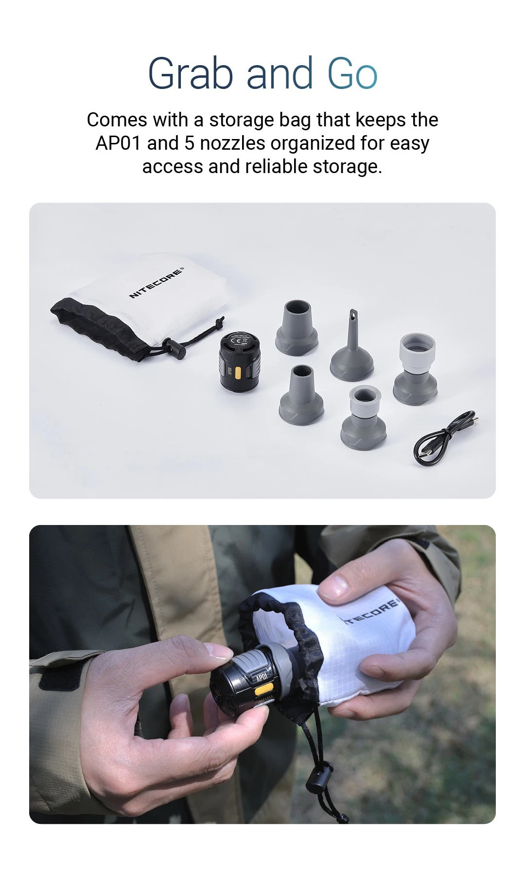 AP01 - Ultralight Electric Air Pump (2.8 kPa)