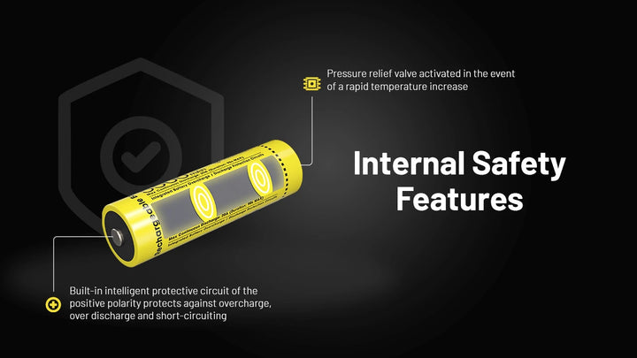 Nitecore NL2155HP - internal safety features and pressure relief valve - Nitecore Singapore