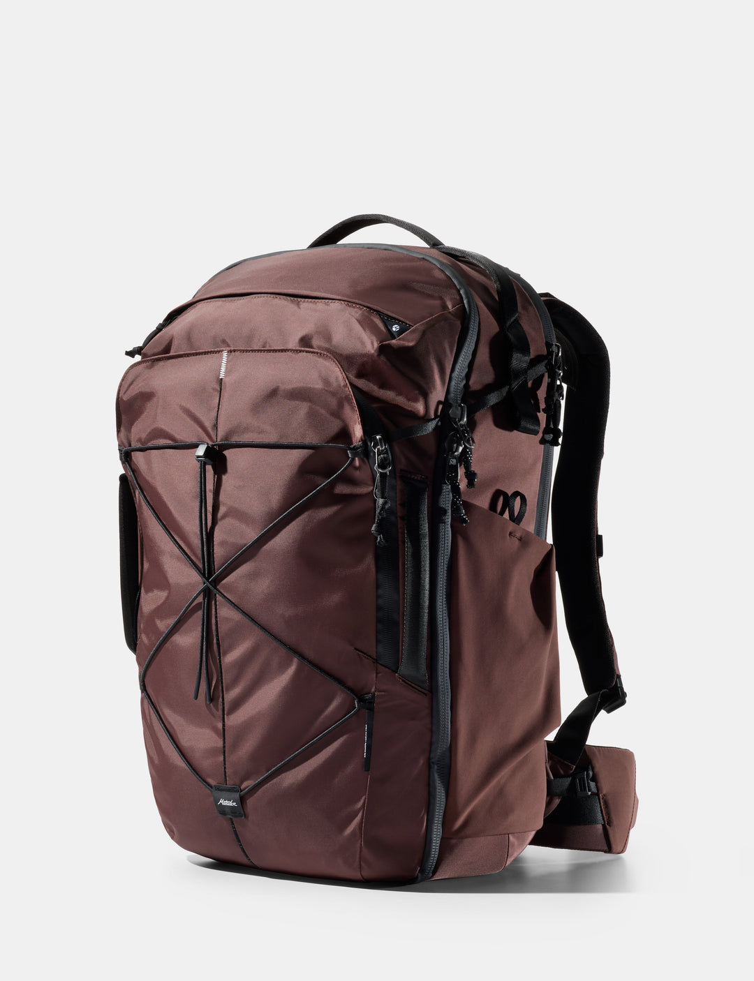 Matador 35L Global Travel Pack in Garnet - garnet backpack with black straps on a white background