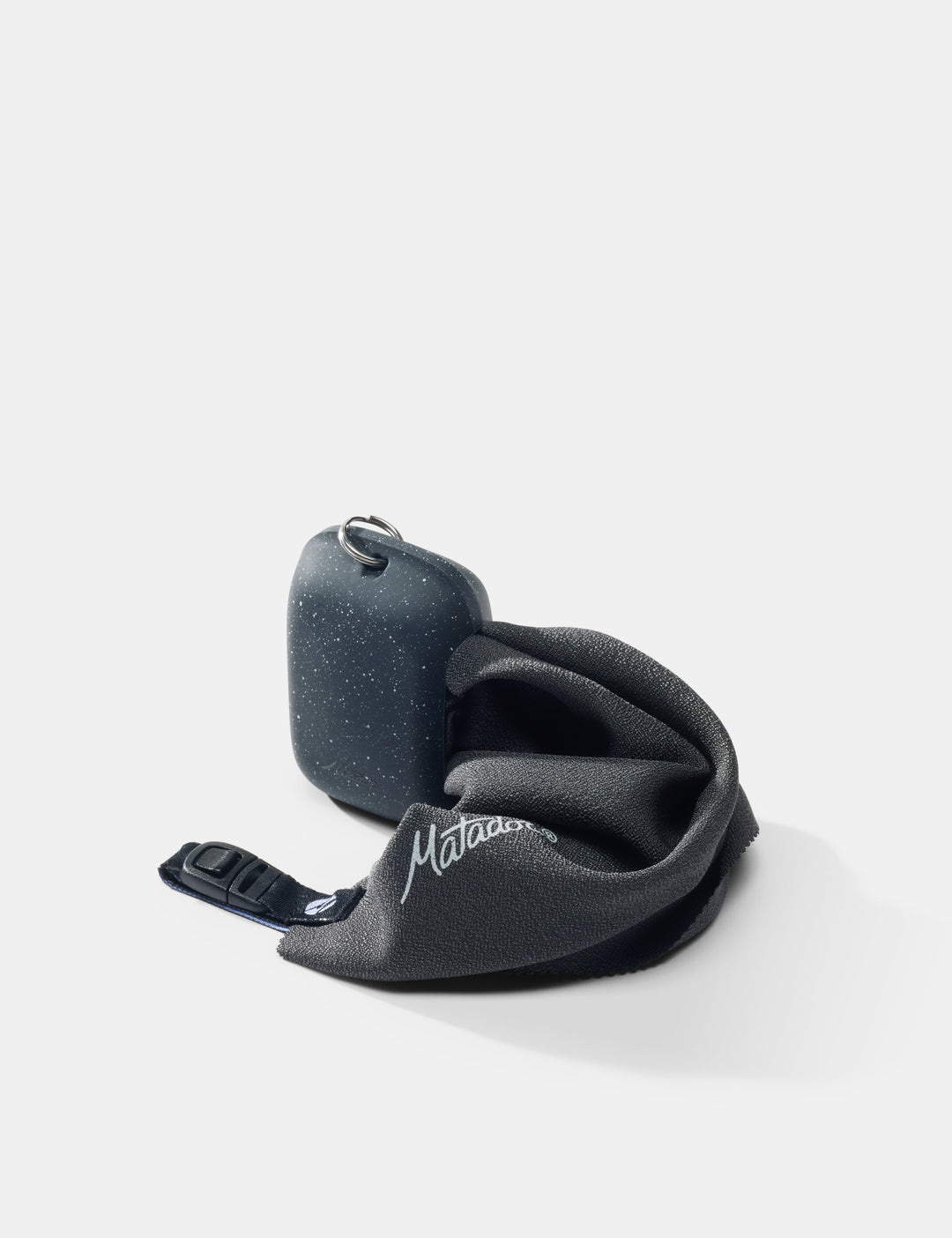 Matador NanoDry Towel - Small 39 x 39cm in Black Granite - granite nanodry case with towel coming out on white background