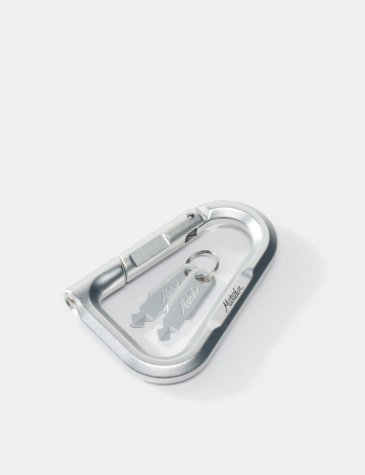 Matador BetaLock in Metal - metallic carabiner with a keychain on a white background