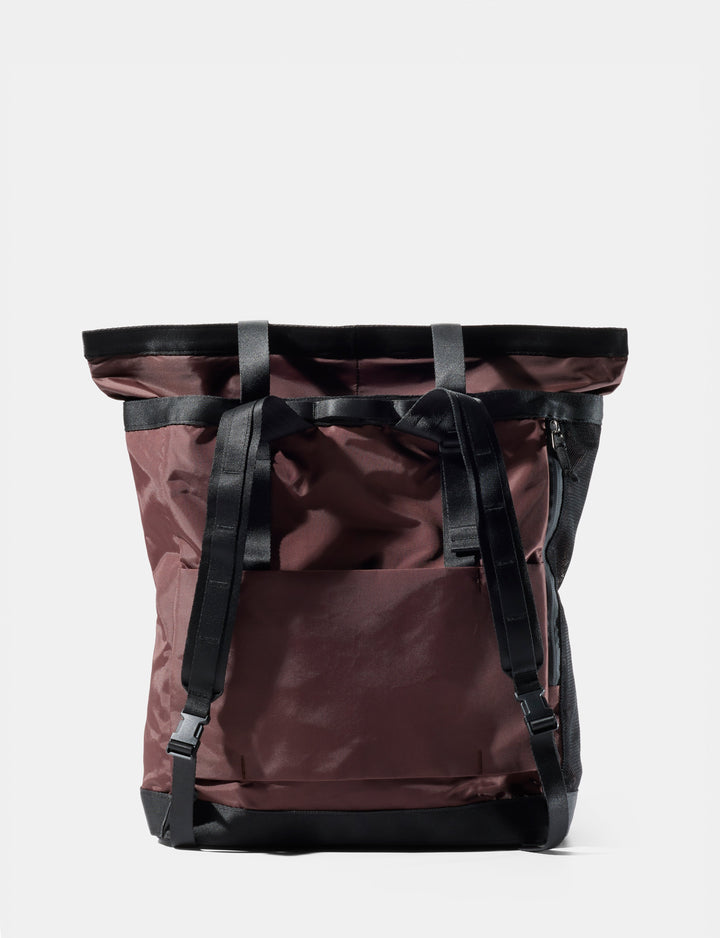 Matador 24L Tote Pack in Garnet - garnet backpack with black straps on a white background