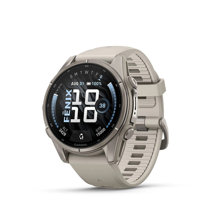 Garmin fēnix 9 - 43 mm Titanium with Fog Gray Band - Nitecore Singapore