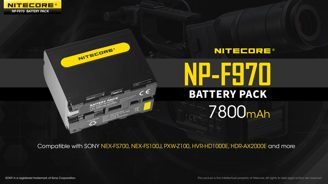 NP-F970 (7800mAh) Battery Pack for Sony