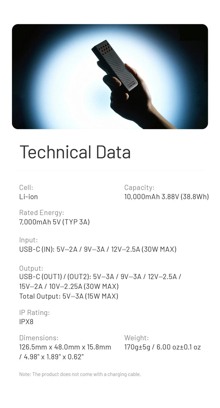 CARBO 10000 GEN2 (10,000mAh 3A 30W)