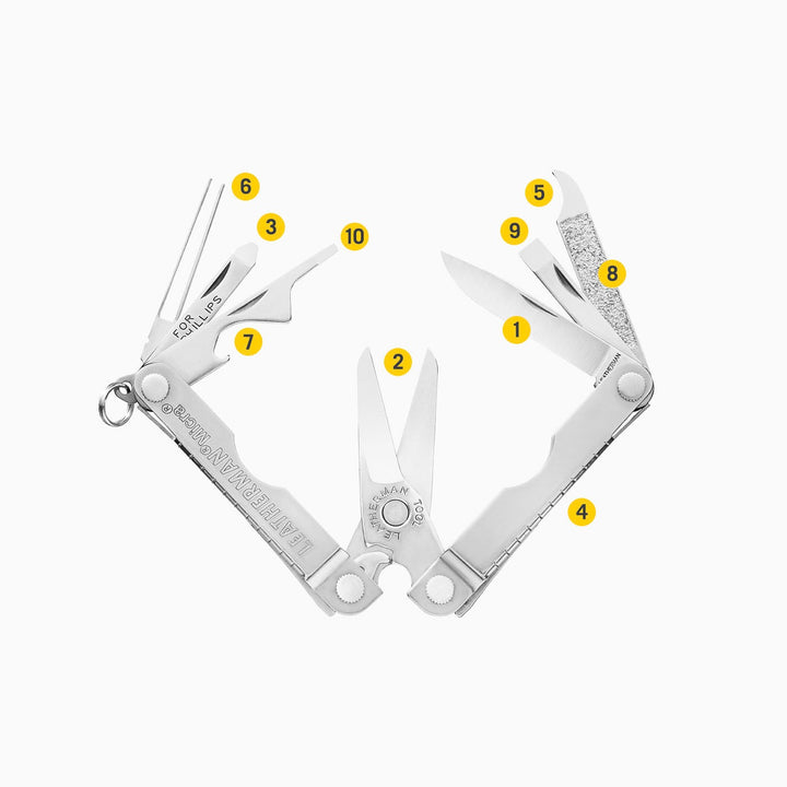 Leatherman Micra - all 10 tools numbered - Nitecore Singapore